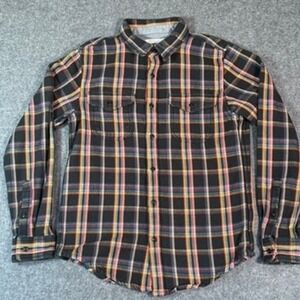OUTERKNOWN Mens‎ Plaid Flannel Blanket Shirt Long Sleeve Organic Cotton Casual S